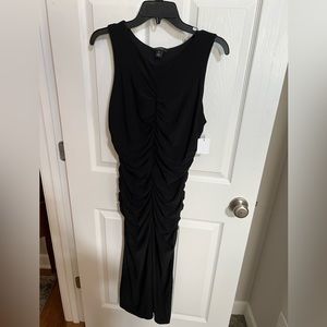 Halogen Ruched Bodycon Black Sleeveless Maxi Dress Size Medium (8-10) NWT